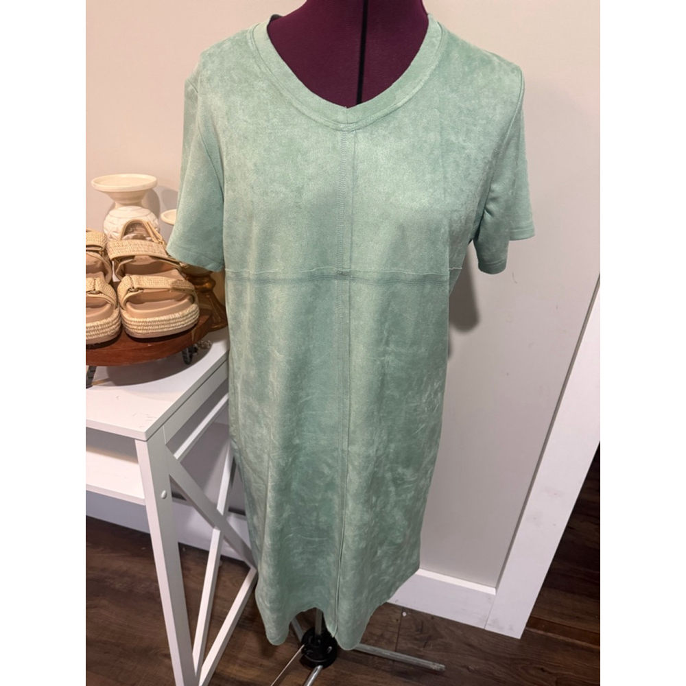 Joh Apparel Audrey Suede Round Neck Dress Small